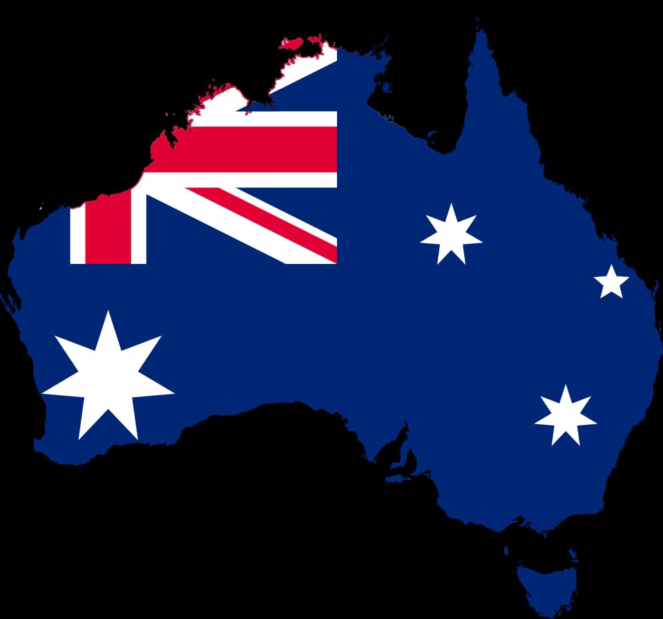 Australia flag map