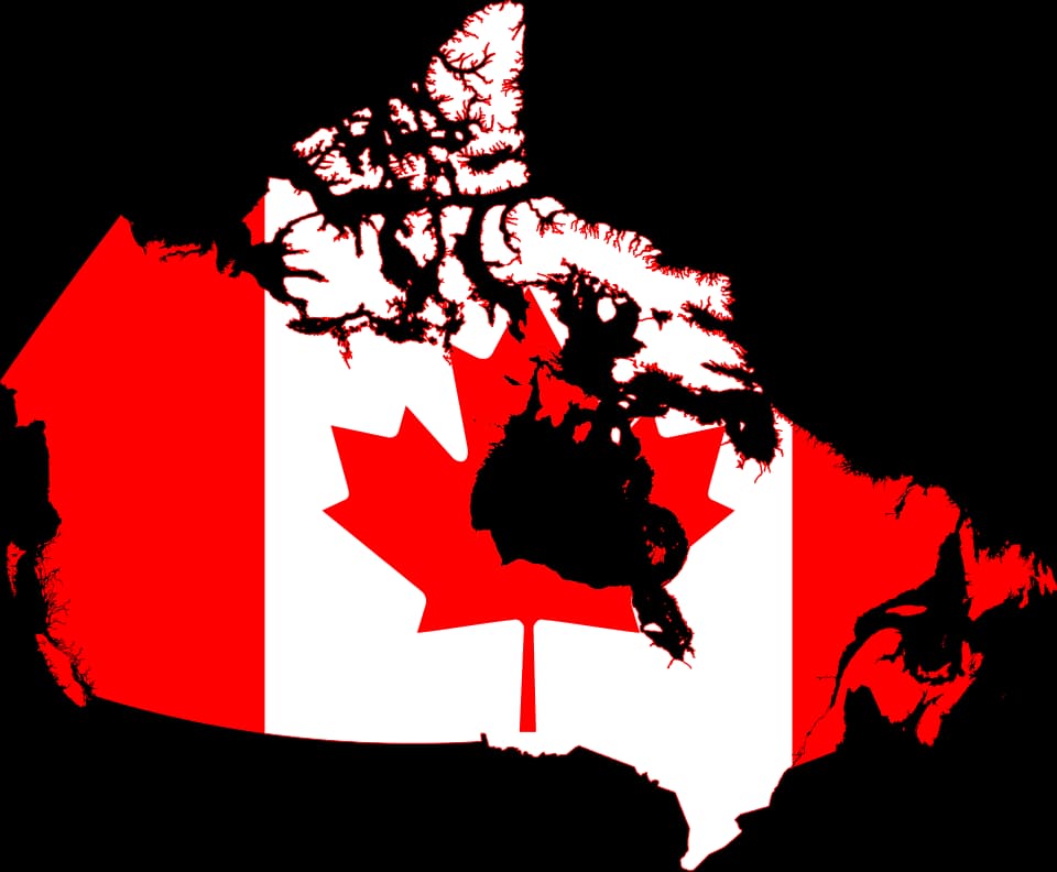 Canada flag map