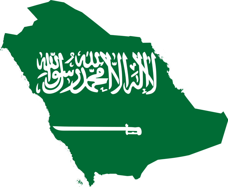 Saudi Arabia flag map