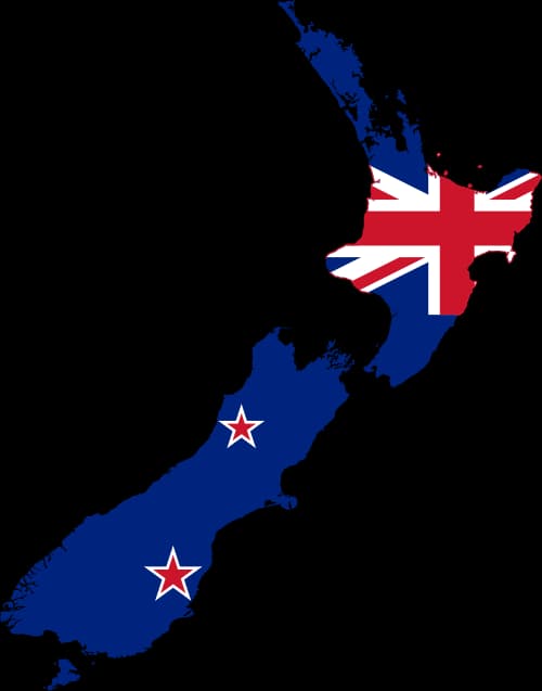 New Zealand flag map