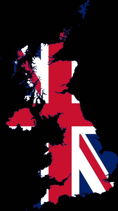 United Kingdom flag map