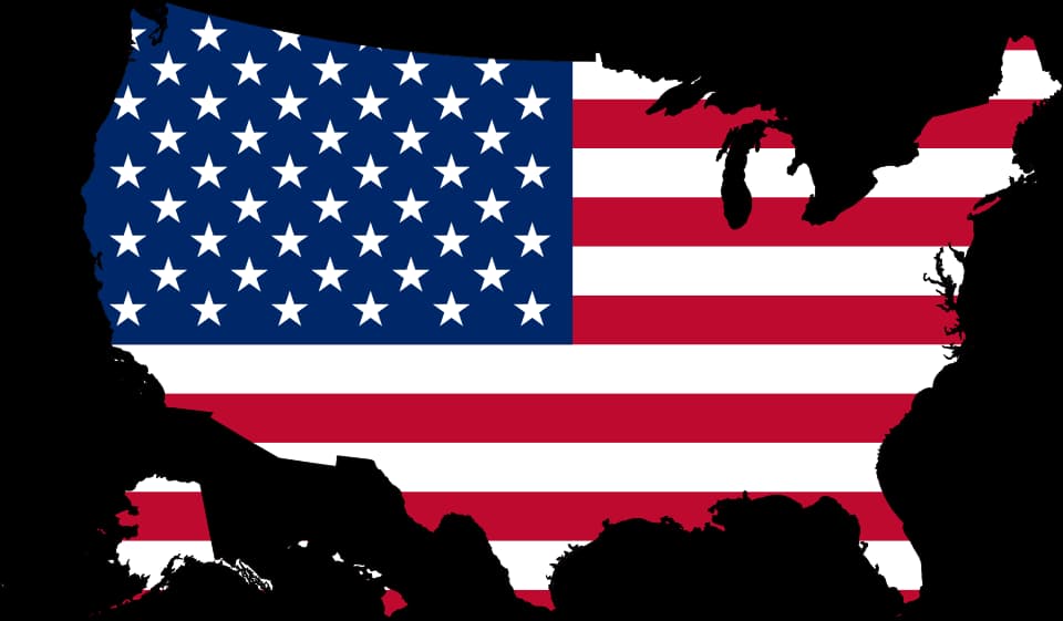 USA flag map
